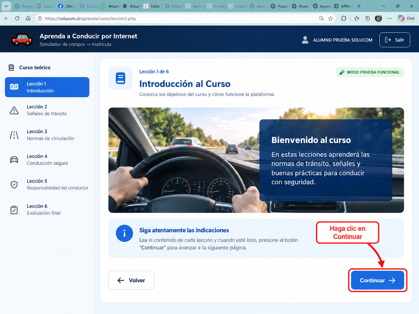 Seguir la indicación