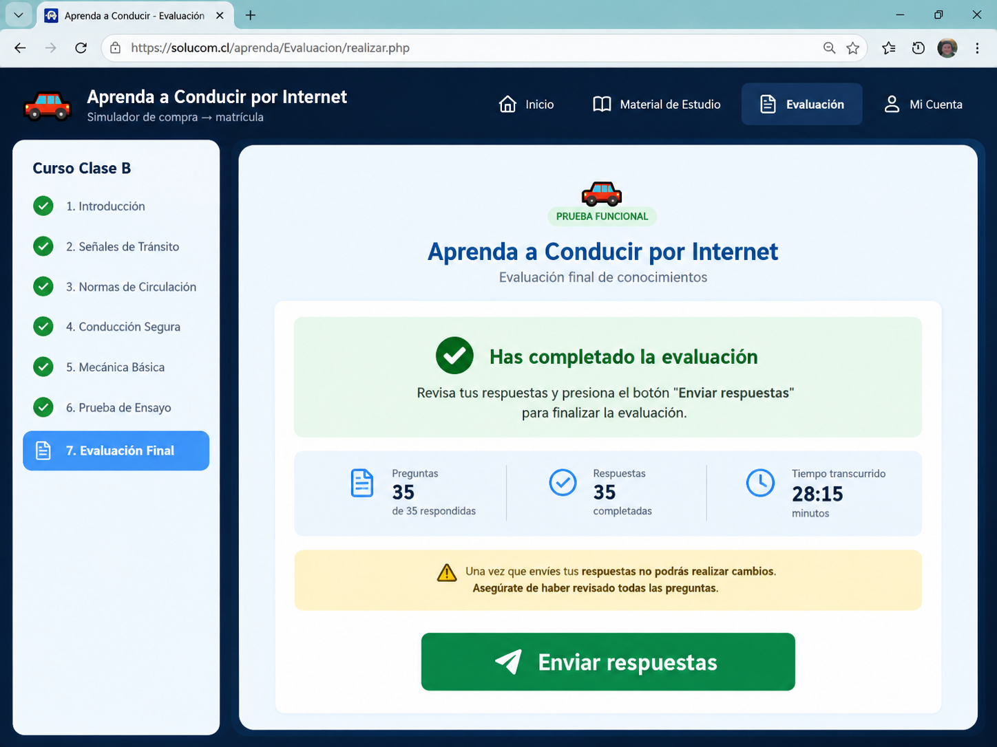 Enviar respuestas